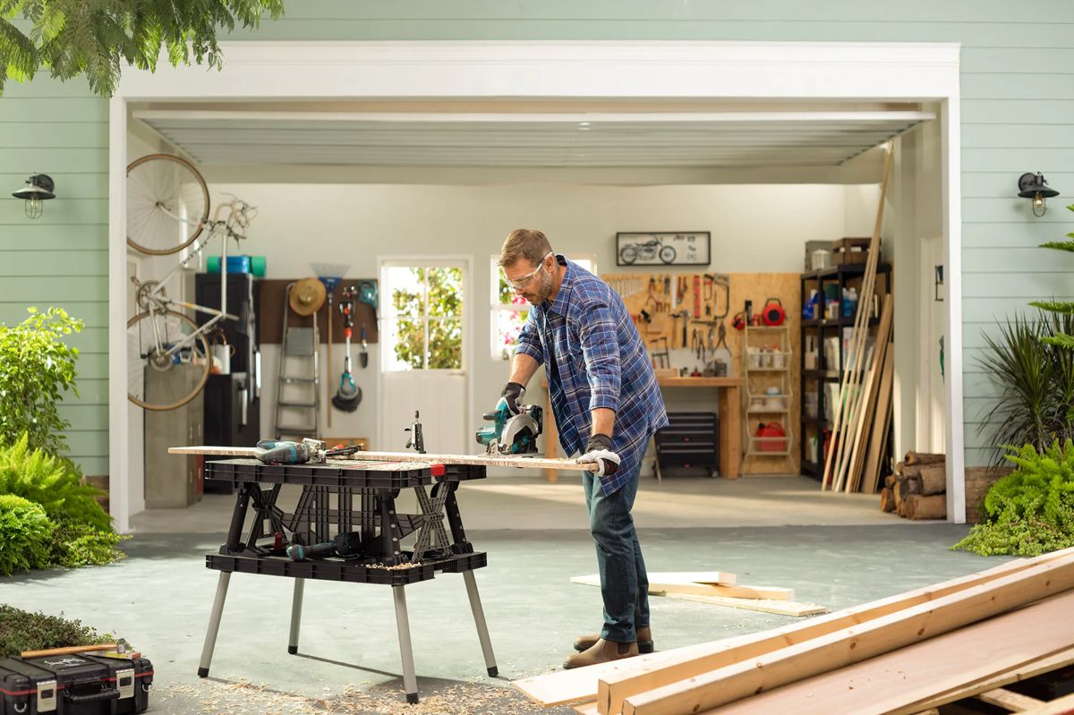 Folding Work Table - Black