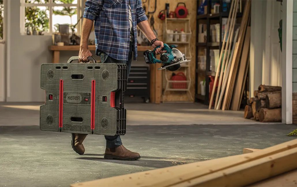 Folding Work Table - Black