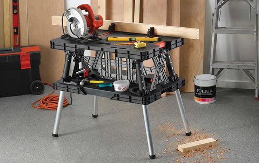 Folding Work Table - Black